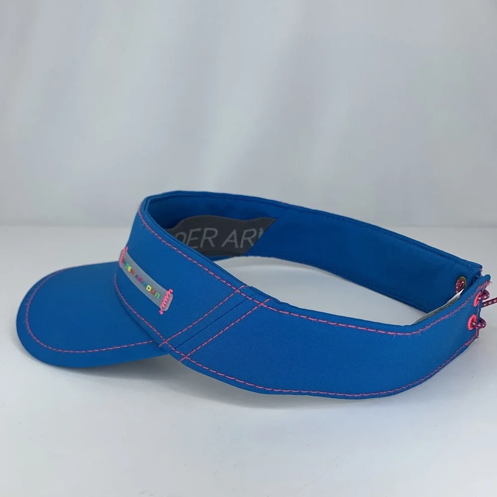 Under Armour Sun Visor Blue with Pink Stitching Youth Kids OSFA Hat